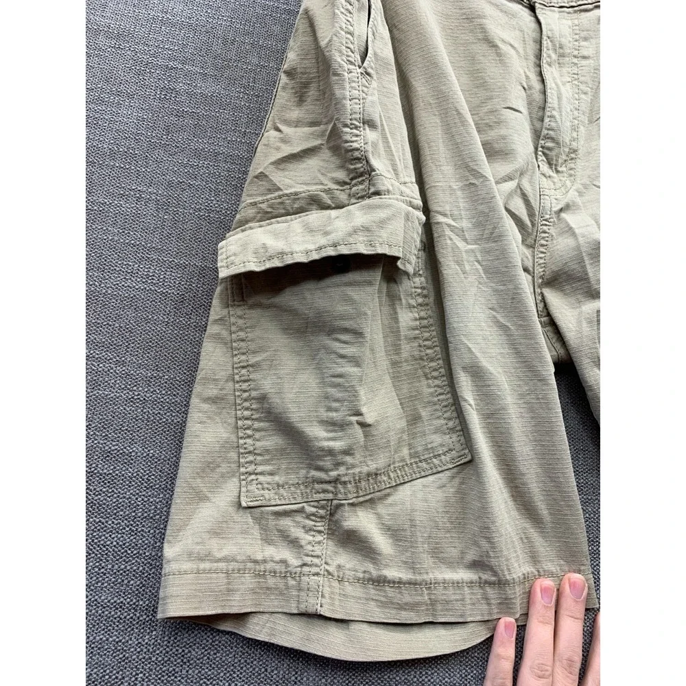 Signature By Levi Strauss & Co Cargo Shorts Mens 36 Beige Logo High Rise Ripstop